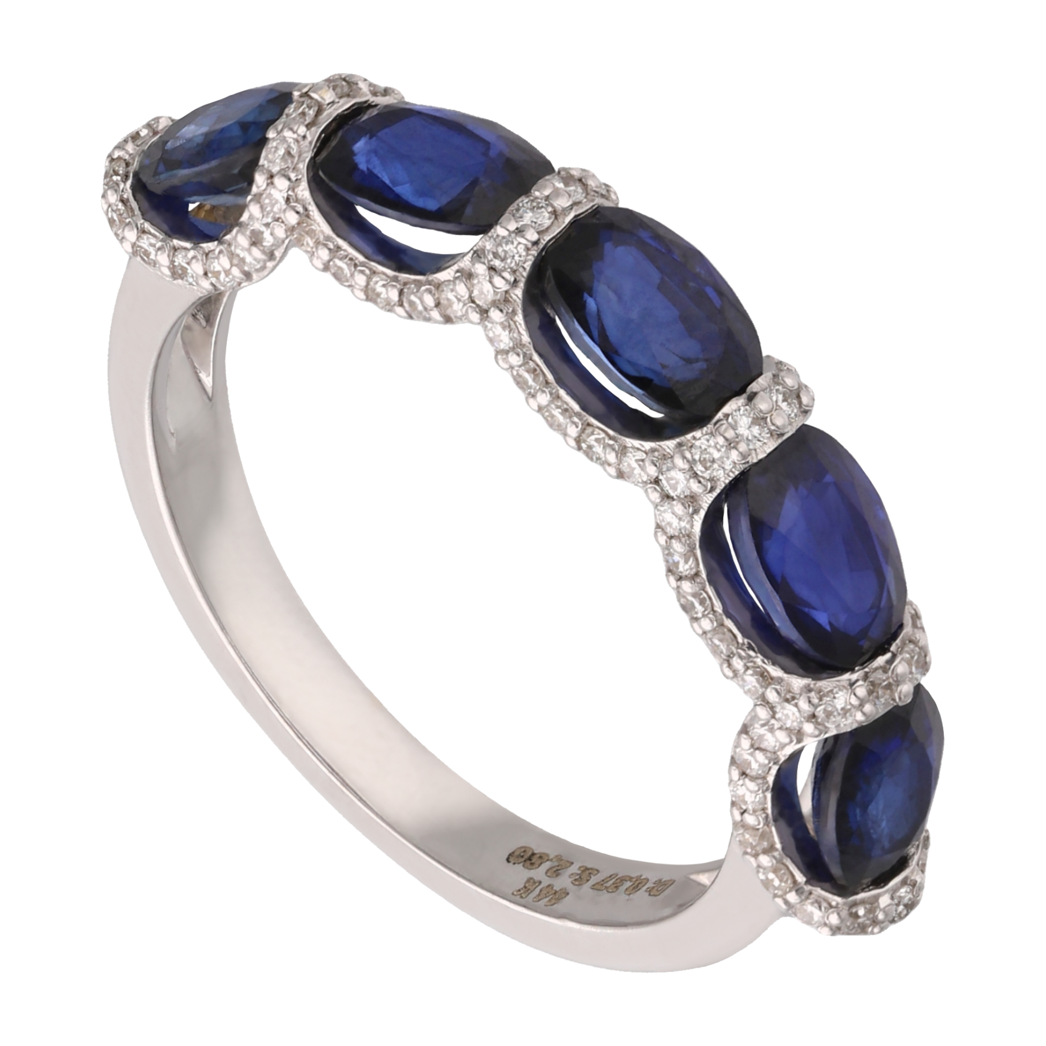 Anillo zafiros oval 14K