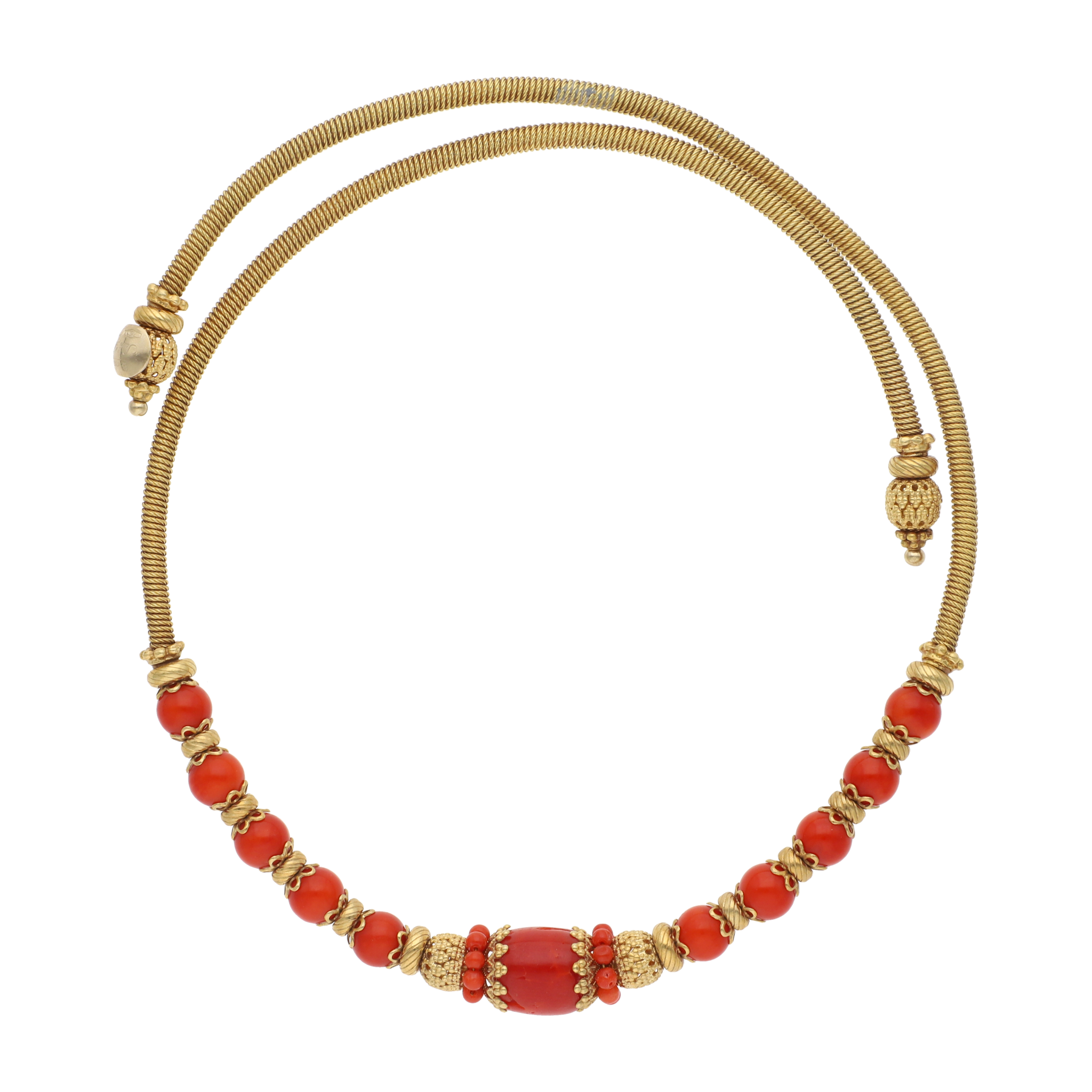 Choker flexible coral 18K