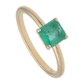 Anillo solitario esmeralda 14K