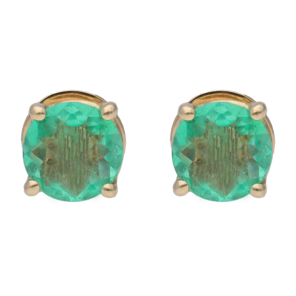 Broquel esmeraldas 14K