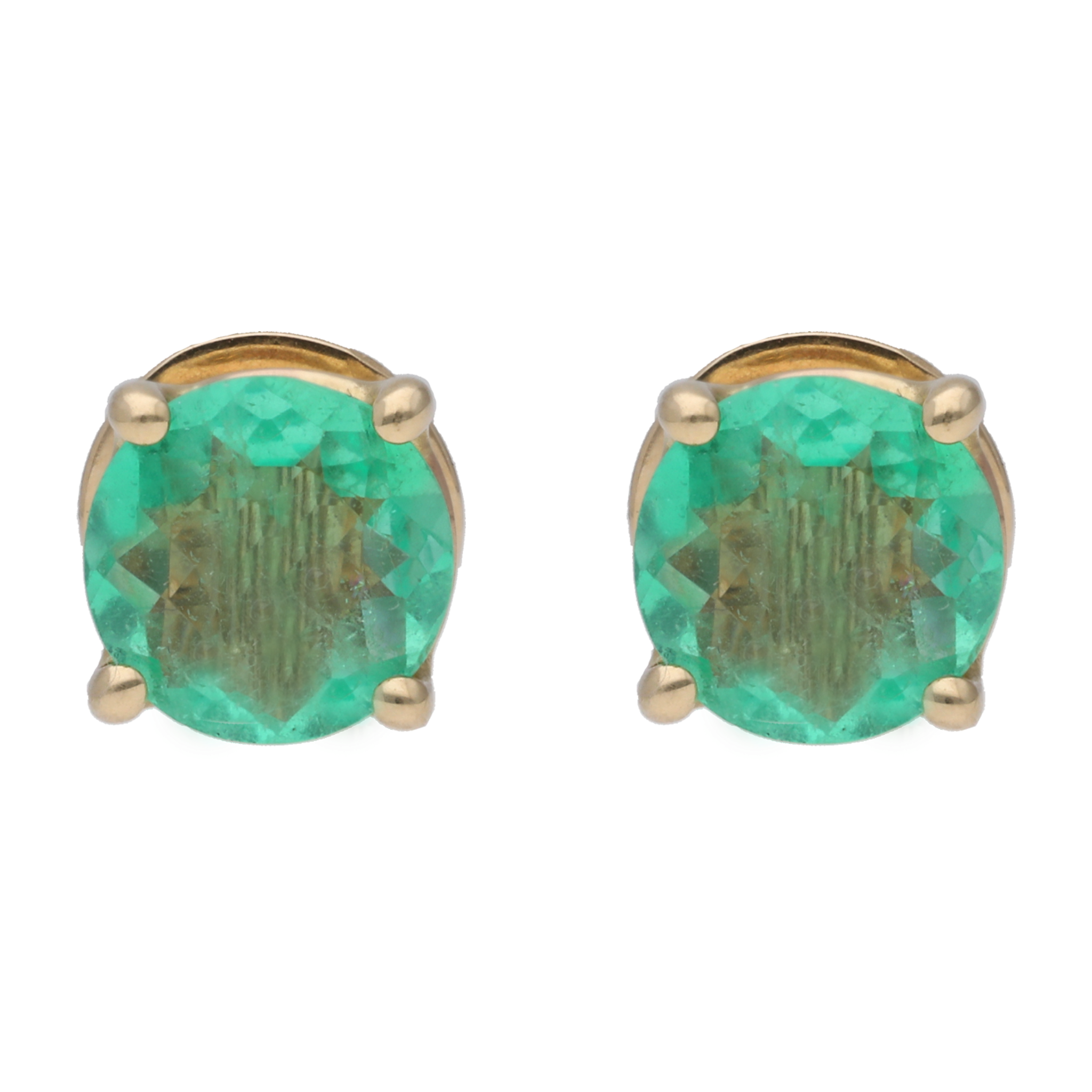 Broquel esmeraldas 14K