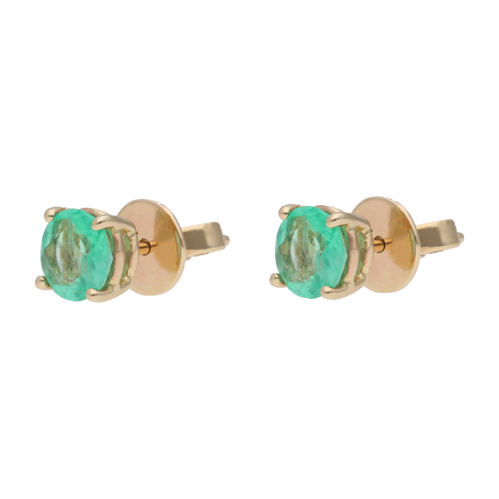 Broquel esmeraldas 14K