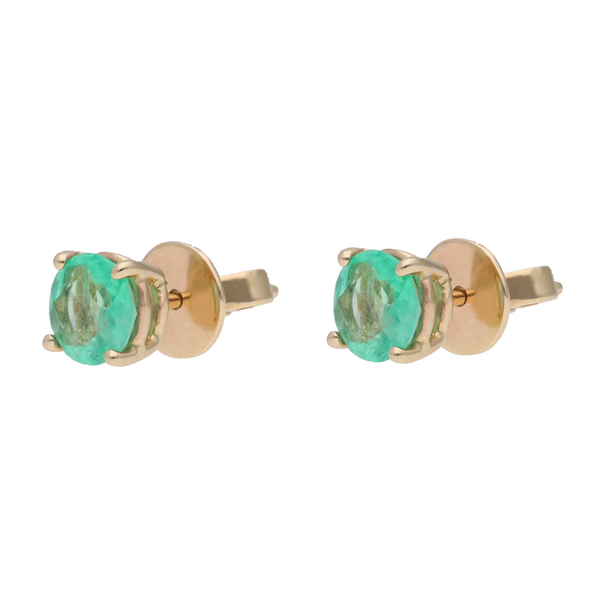 Broquel esmeraldas 14K