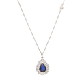 Collar zafiro pera y diamantes 18K