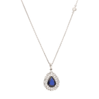 Collar zafiro pera y diamantes 18K