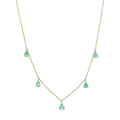 Collar esmeraldas colgantes 14K