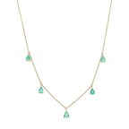 Collar esmeraldas colgantes 14K