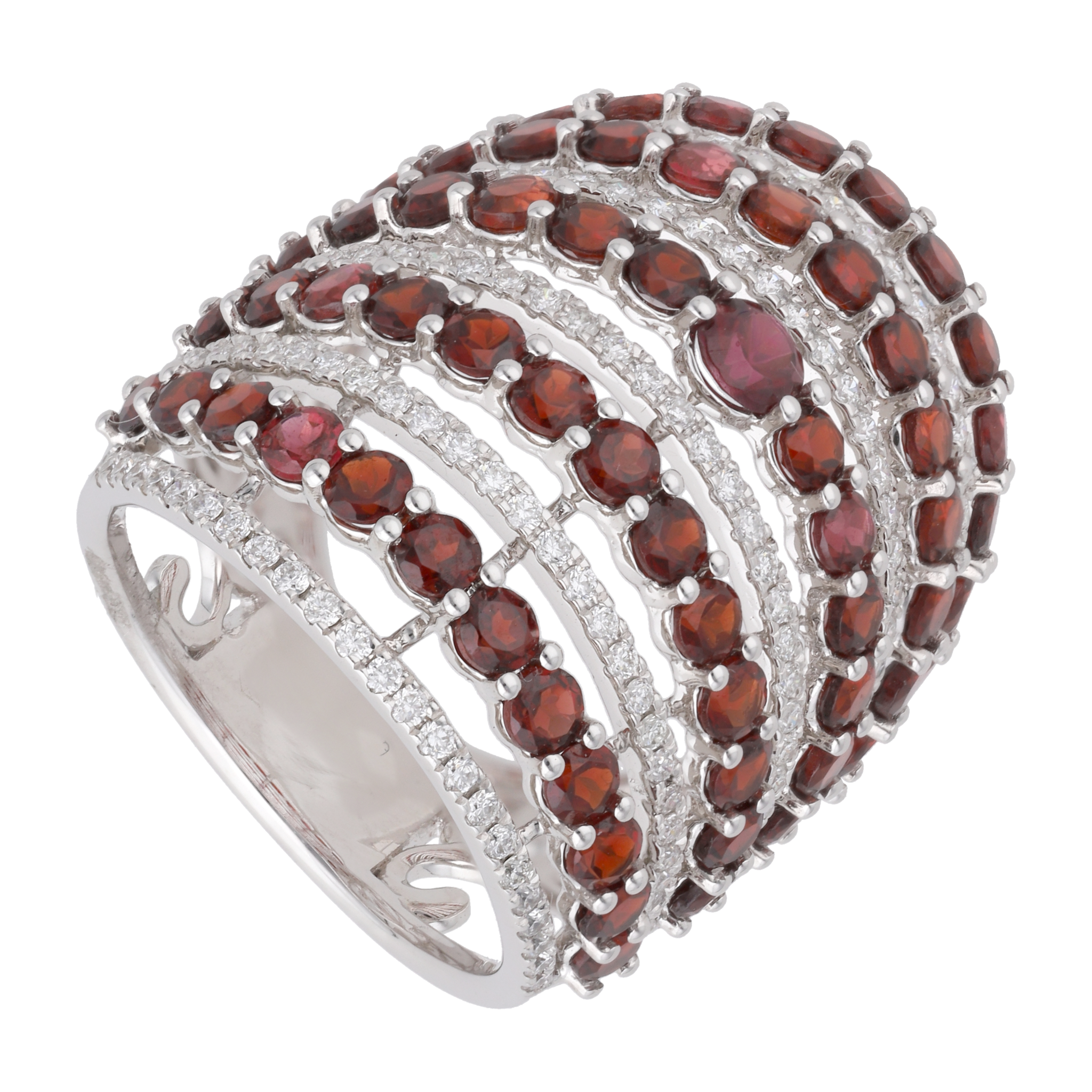 Anillo grande granate 18K