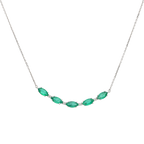Collar sonrisa esmeraldas y brillantes 18K