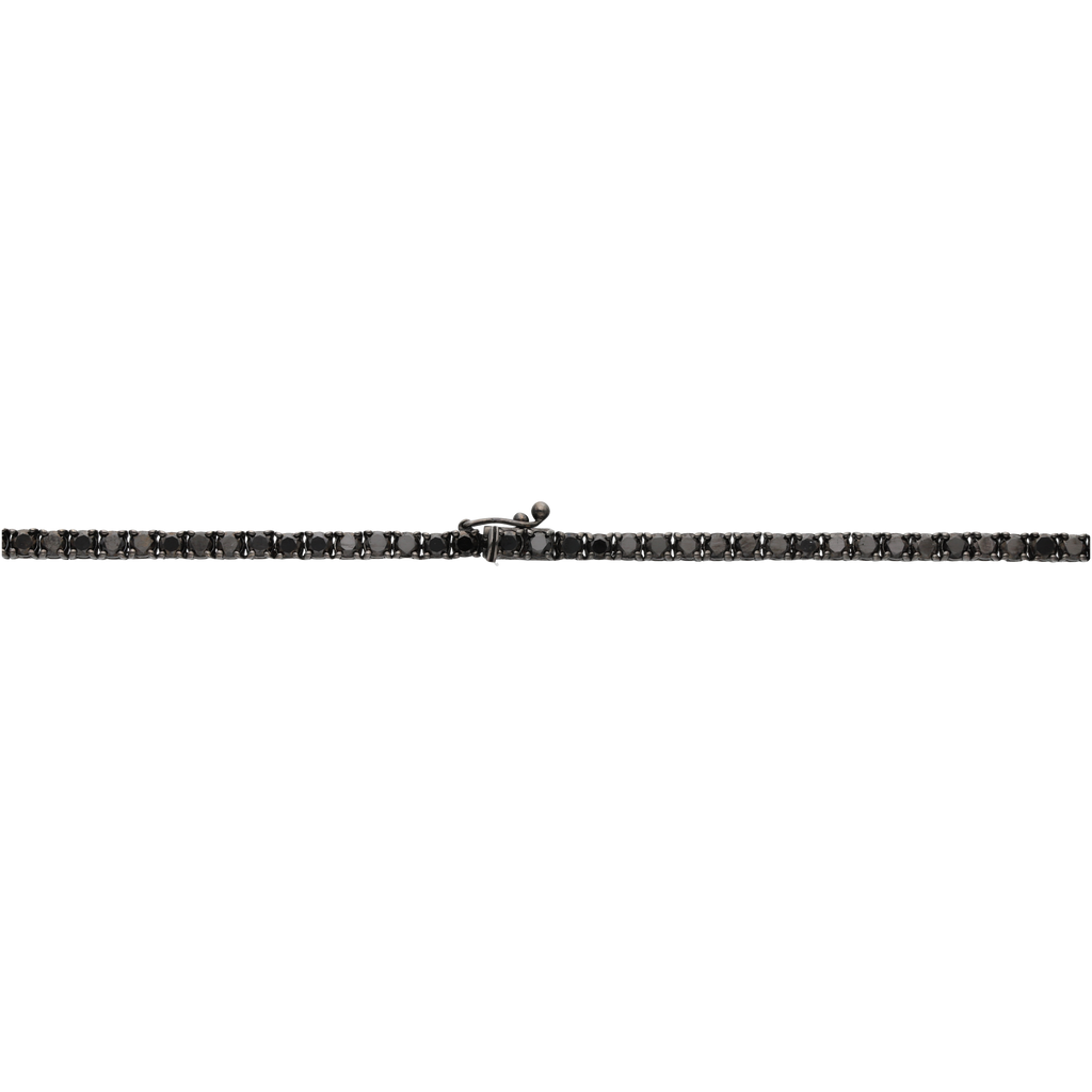 Tennis necklace brillantes negros 14K