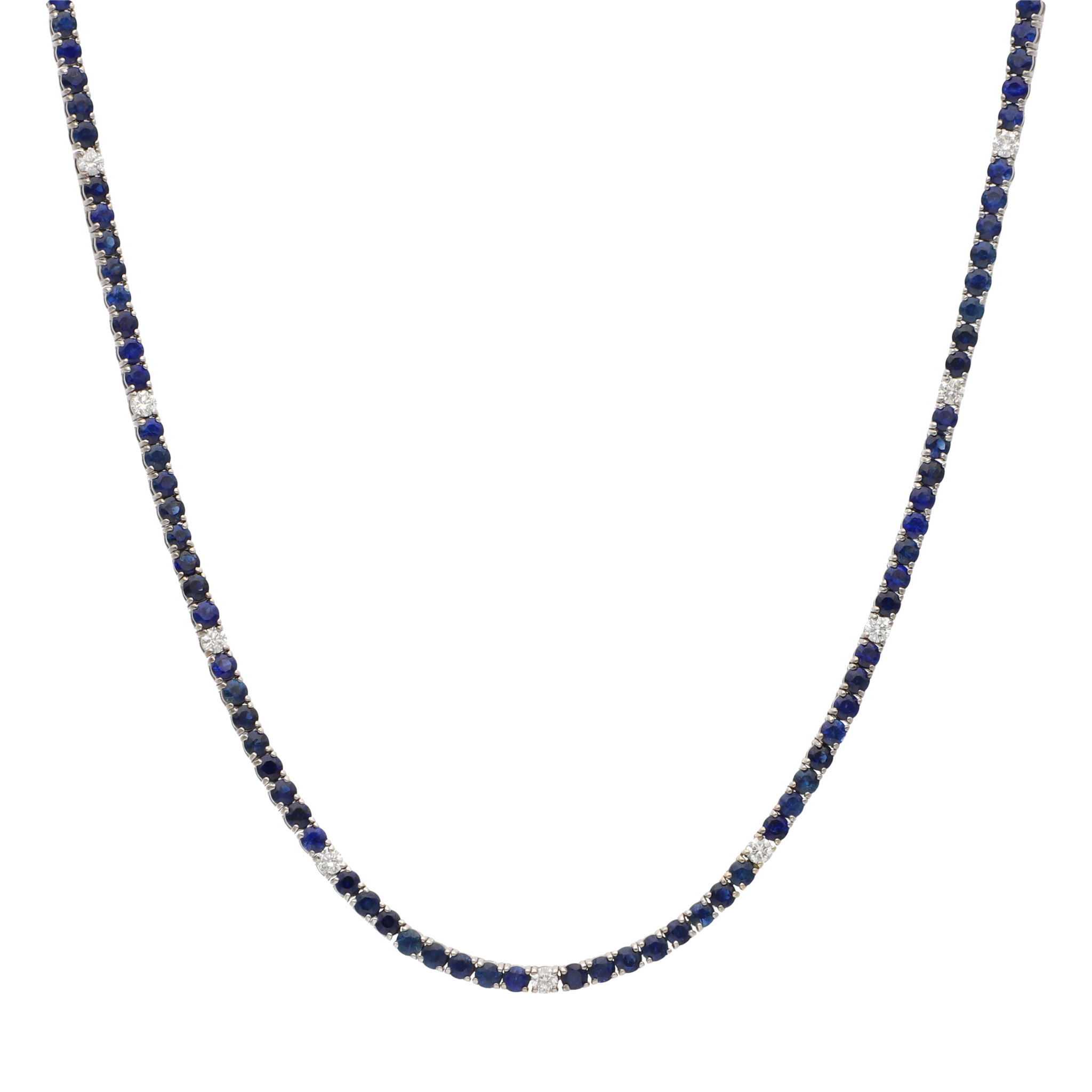 Tennis necklace zafiros y brillantes 14K