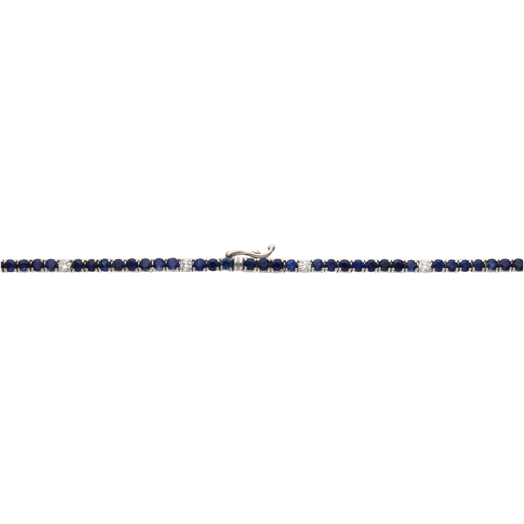 Tennis necklace zafiros y brillantes 14K