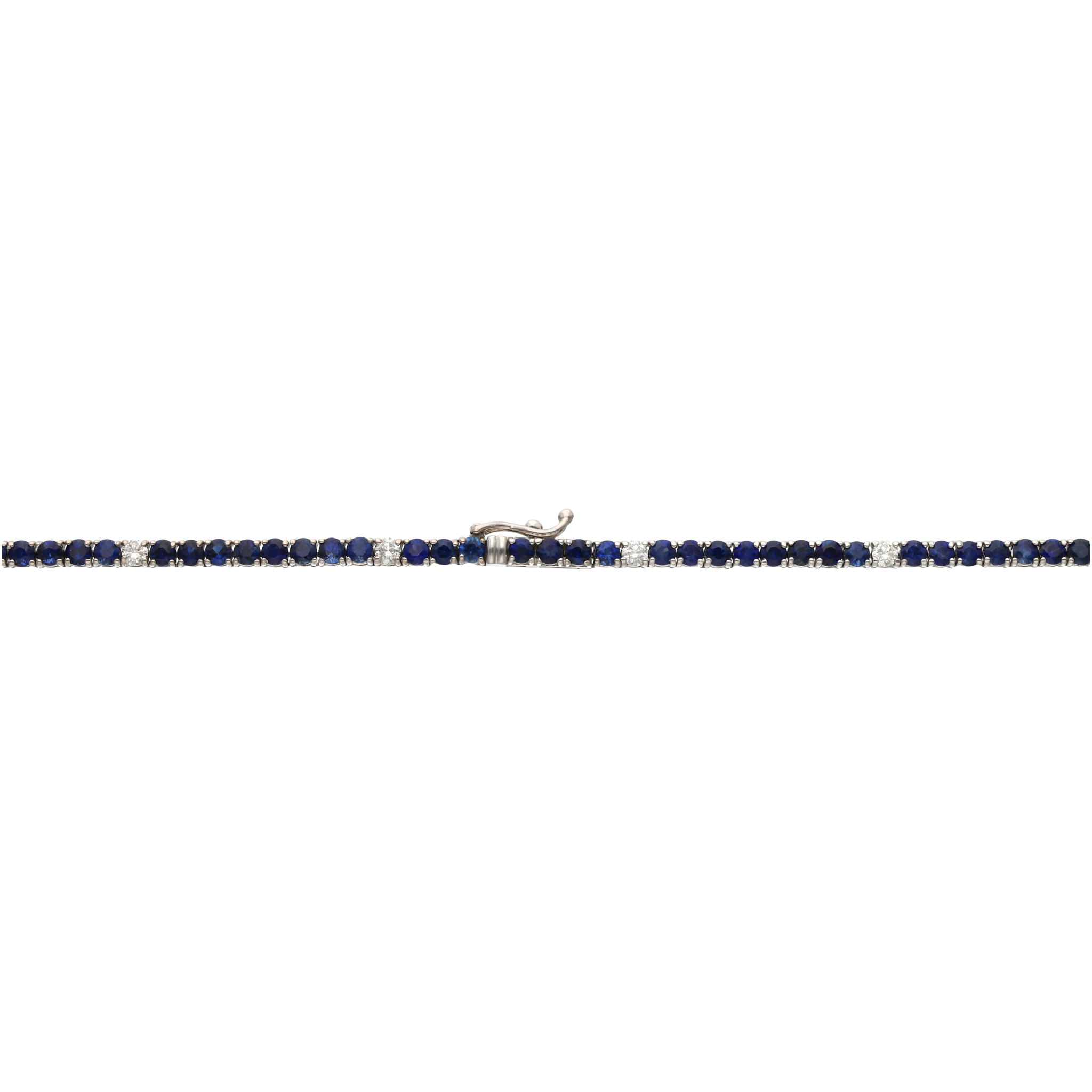 Tennis necklace zafiros y brillantes 14K