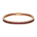 Pulsera rubíes princess y brillantes oro rosa 18K