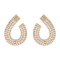 Aretes media luna brillantes 18K