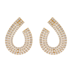 Aretes media luna brillantes 18K
