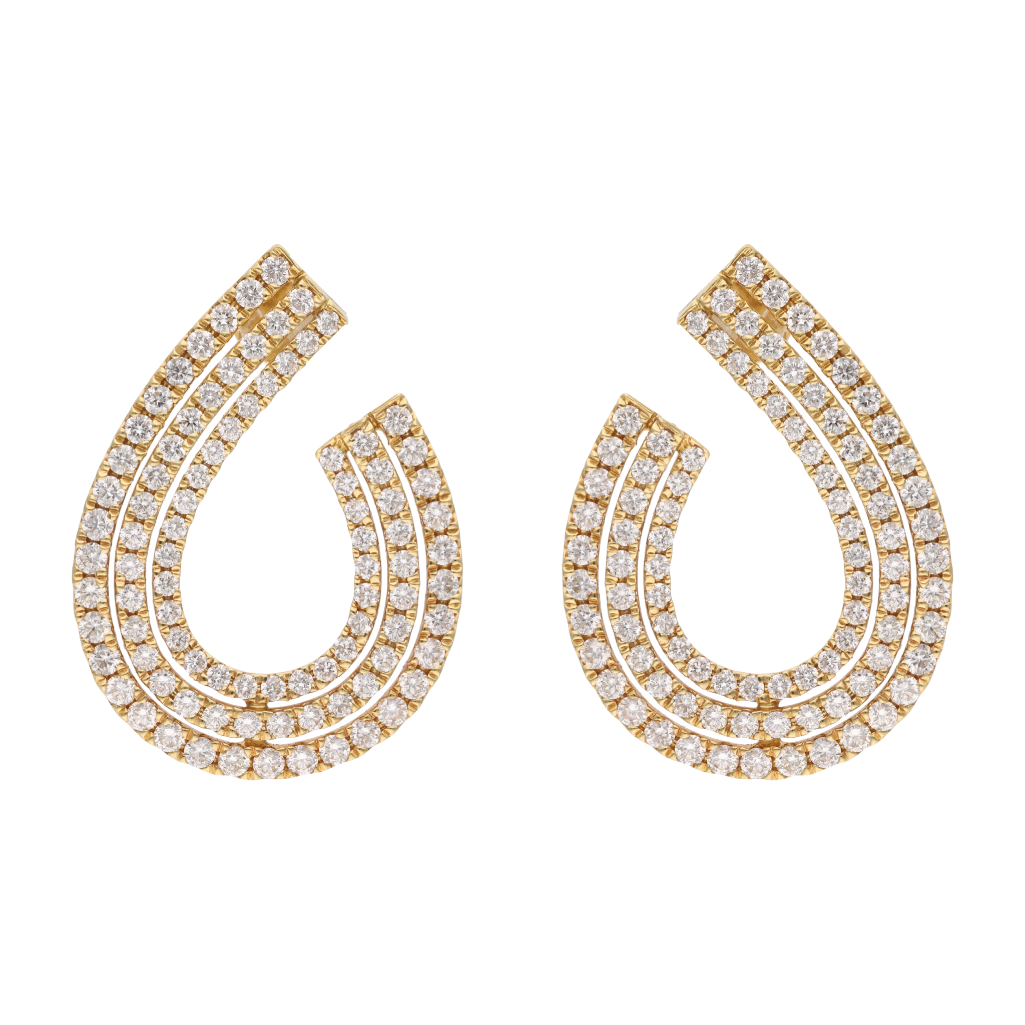 Aretes media luna brillantes 18K