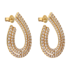 Aretes media luna brillantes 18K