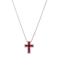 Collar cruz zafiro/rubí y diamantes 18K