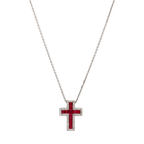 Collar cruz zafiro/rubí y diamantes 18K