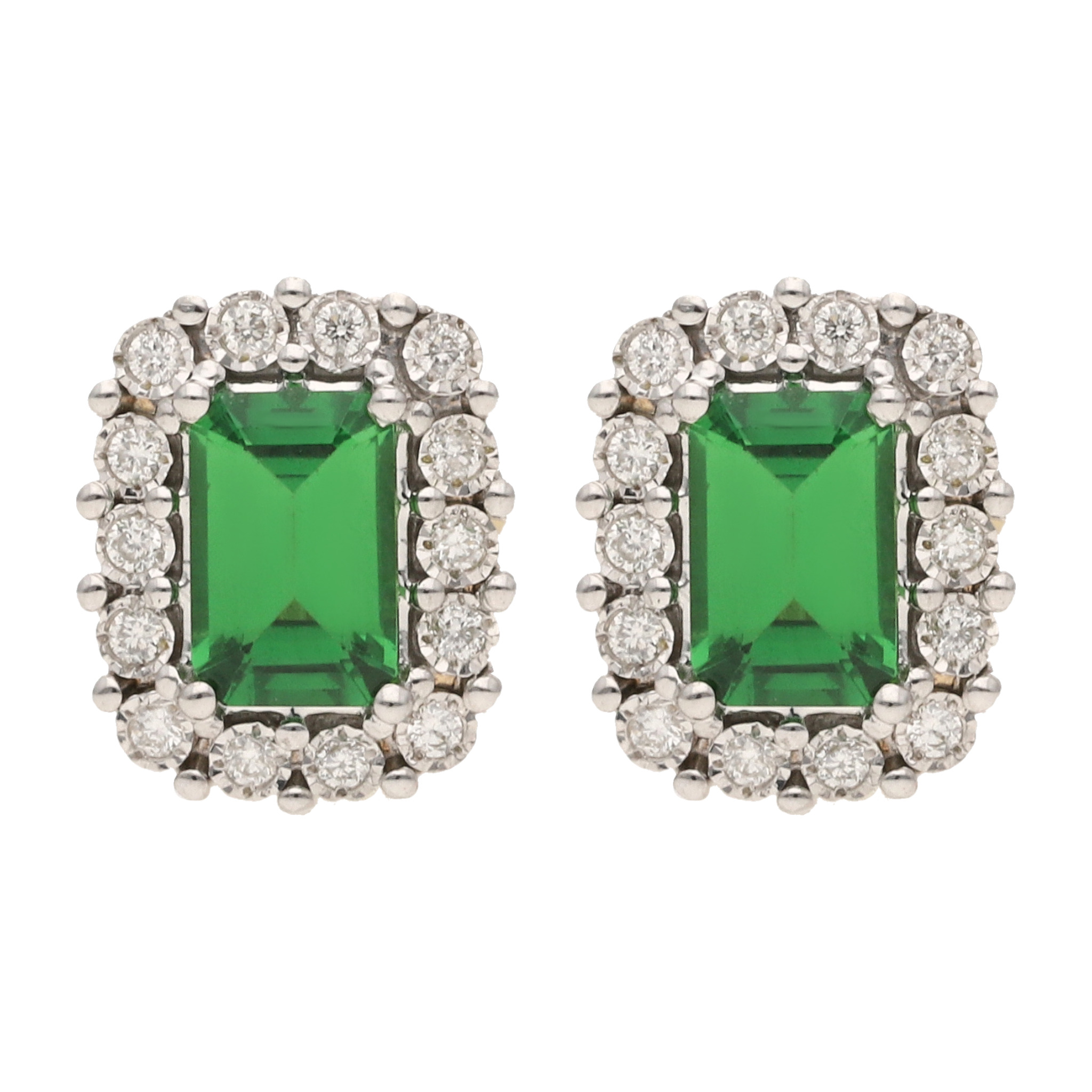 Broquel tsavorita y bisel brillantes 14K