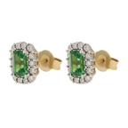 Broquel tsavorita y bisel brillantes 14K