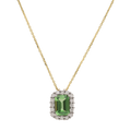 Collar tsavorita y bisel brillantes 14K