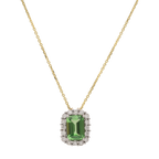 Collar tsavorita y bisel brillantes 14K