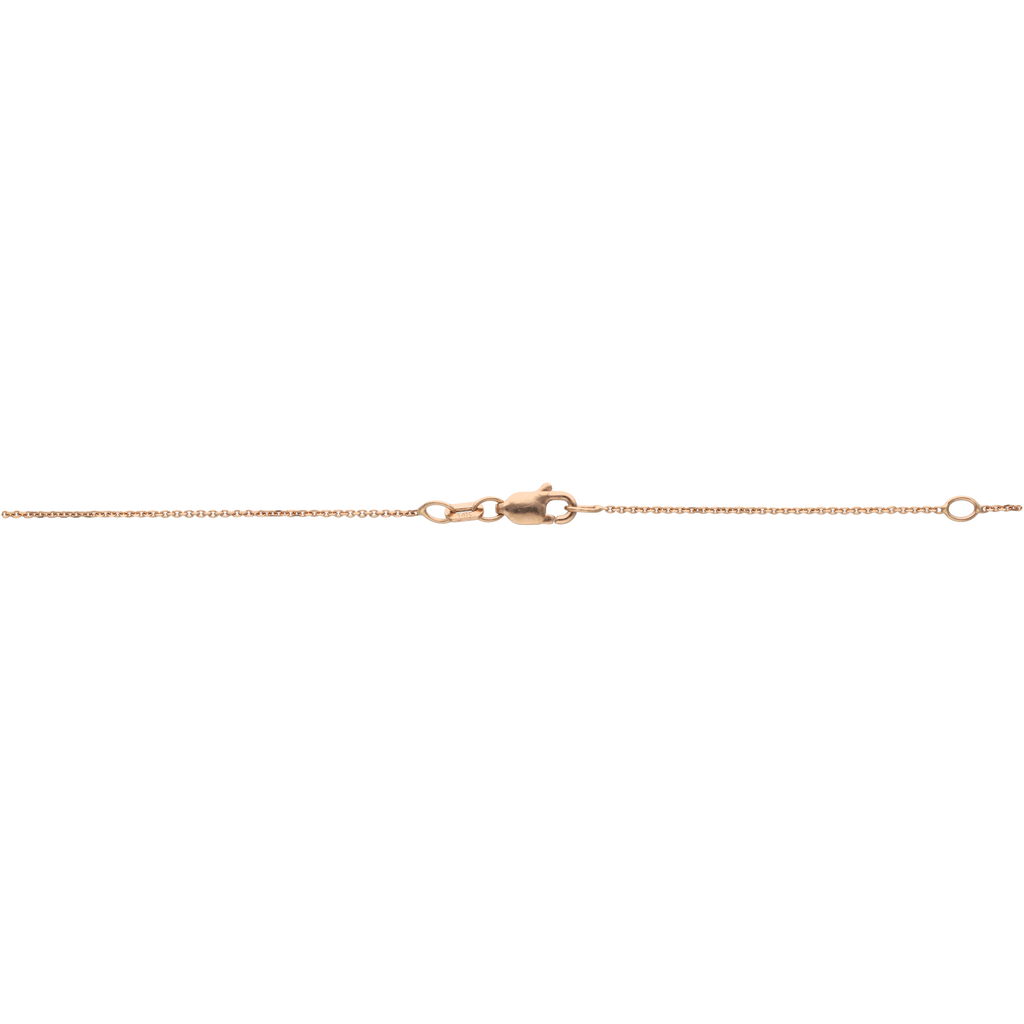Collar rubí baguette y brillantes oro rosa 14K