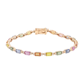 Pulsera multicolor semipreciosas y diamantes 14K