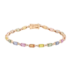 Pulsera multicolor semipreciosas y diamantes 14K