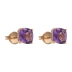 Broquel amatista oro rosa 14K