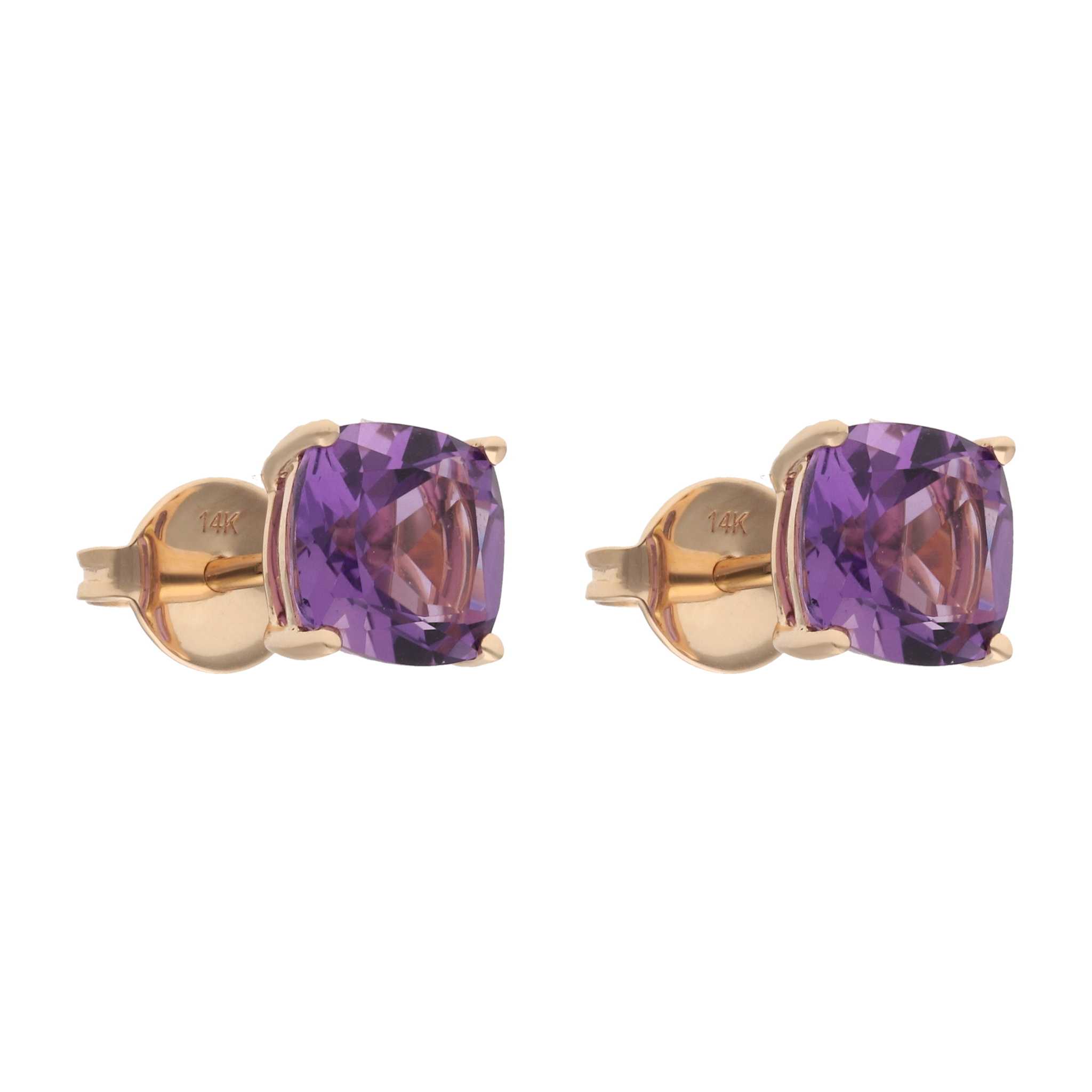 Broquel amatista oro rosa 14K