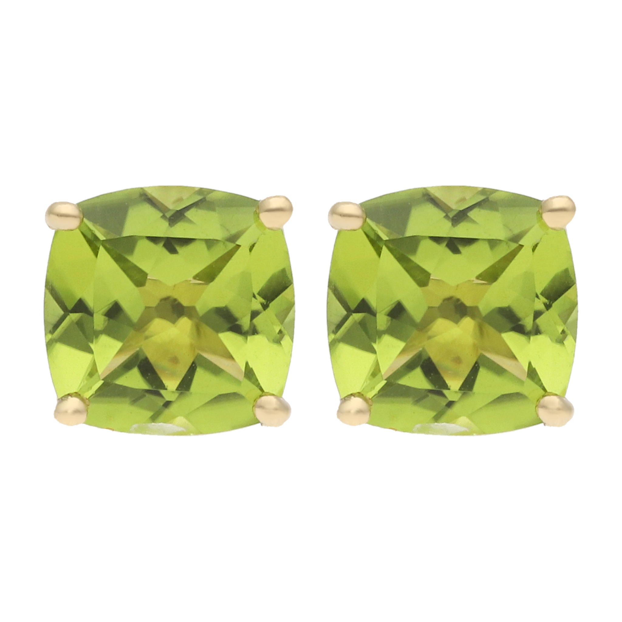 Broquel peridot oro amarillo 14K