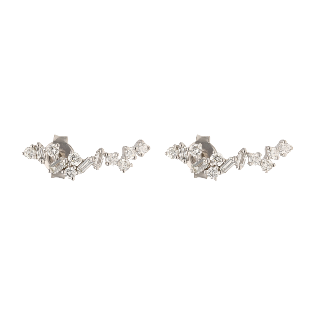 Ear climber baguettes y brillantes 14K