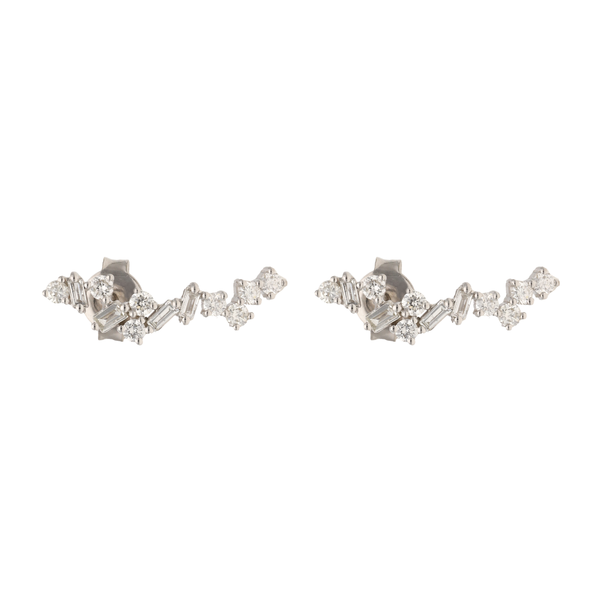 Ear climber baguettes y brillantes 14K