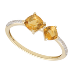 Anillo tu y yo semipreciosas oro amarillo 14K