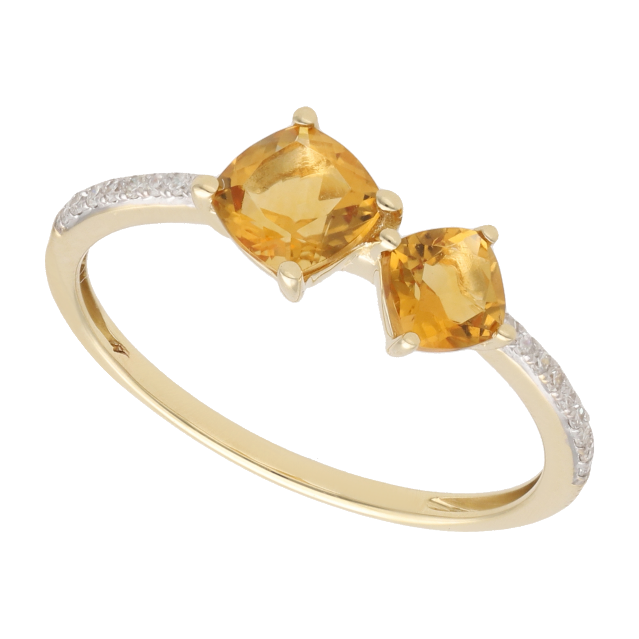 Anillo tu y yo semipreciosas oro amarillo 14K