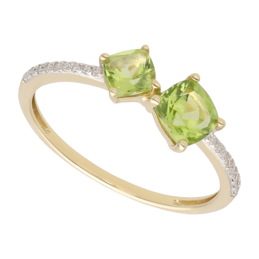Anillo tu y yo semipreciosas oro amarillo 14K