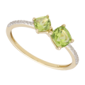 Anillo tu y yo semipreciosas oro amarillo 14K