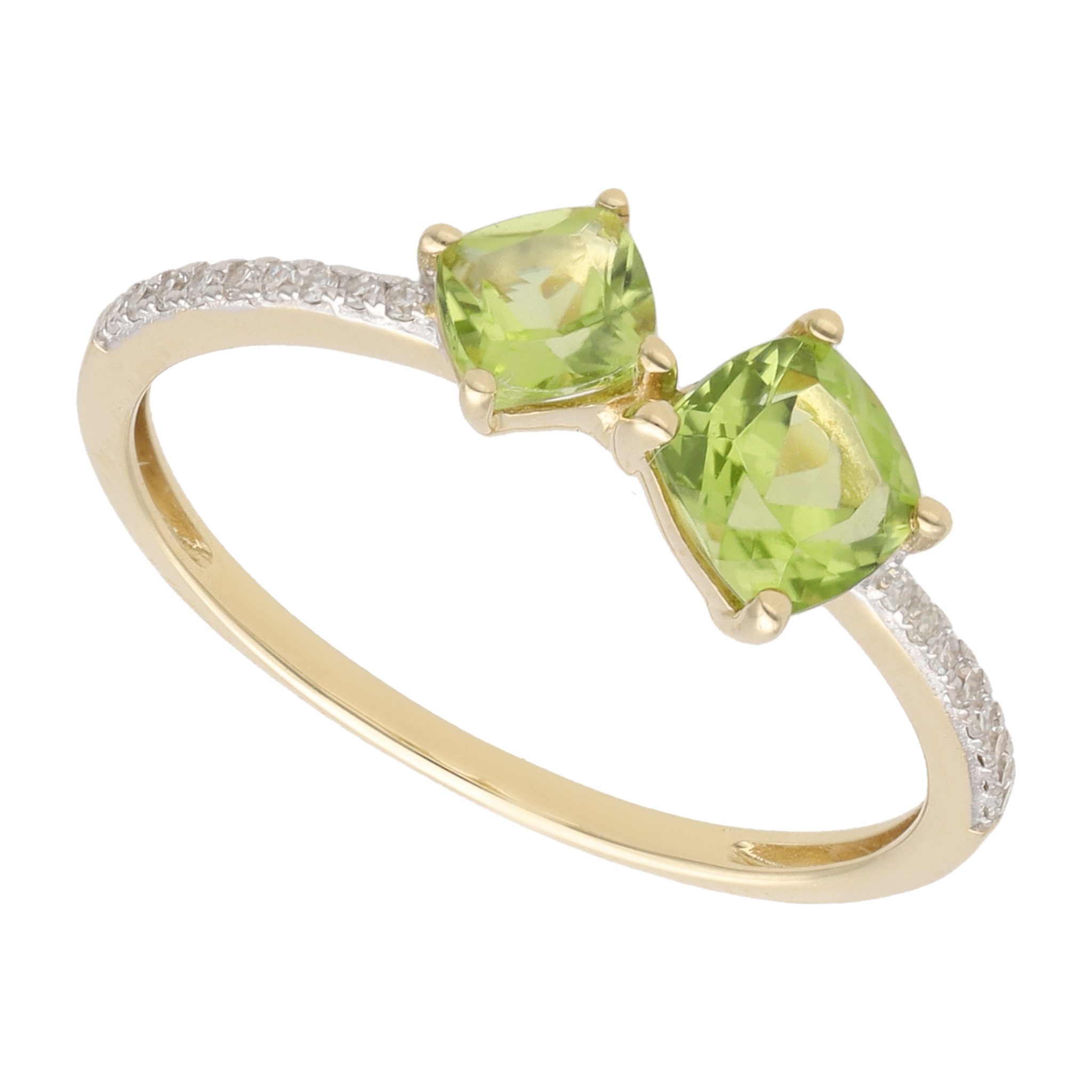 Anillo tu y yo semipreciosas oro amarillo 14K