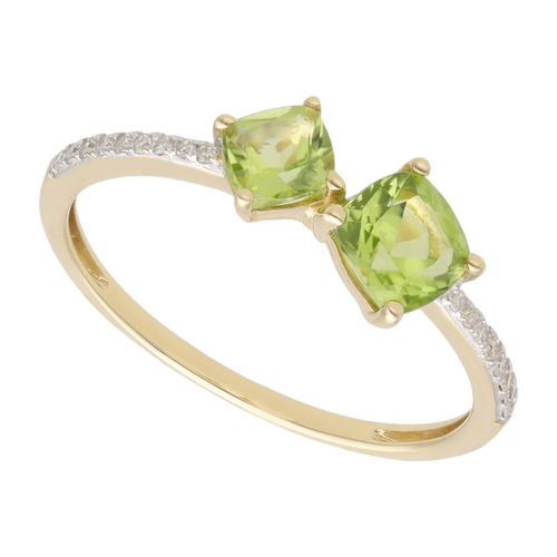 Anillo tu y yo semipreciosas oro amarillo 14K