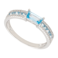 Anillo topacio y brillantes 14K