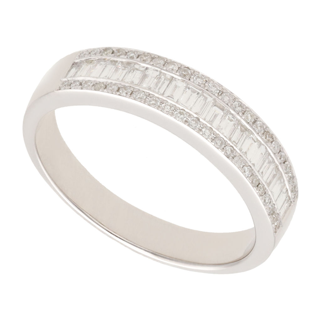 Churumbela baguettes y brillantes 14K