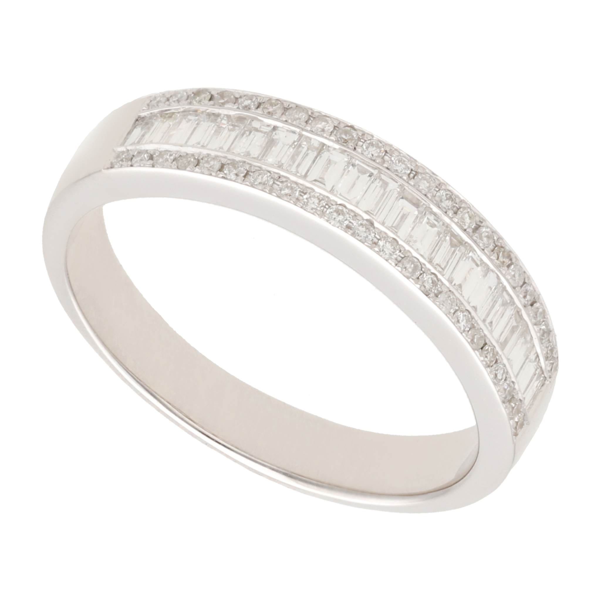 Churumbela baguettes y brillantes 14K