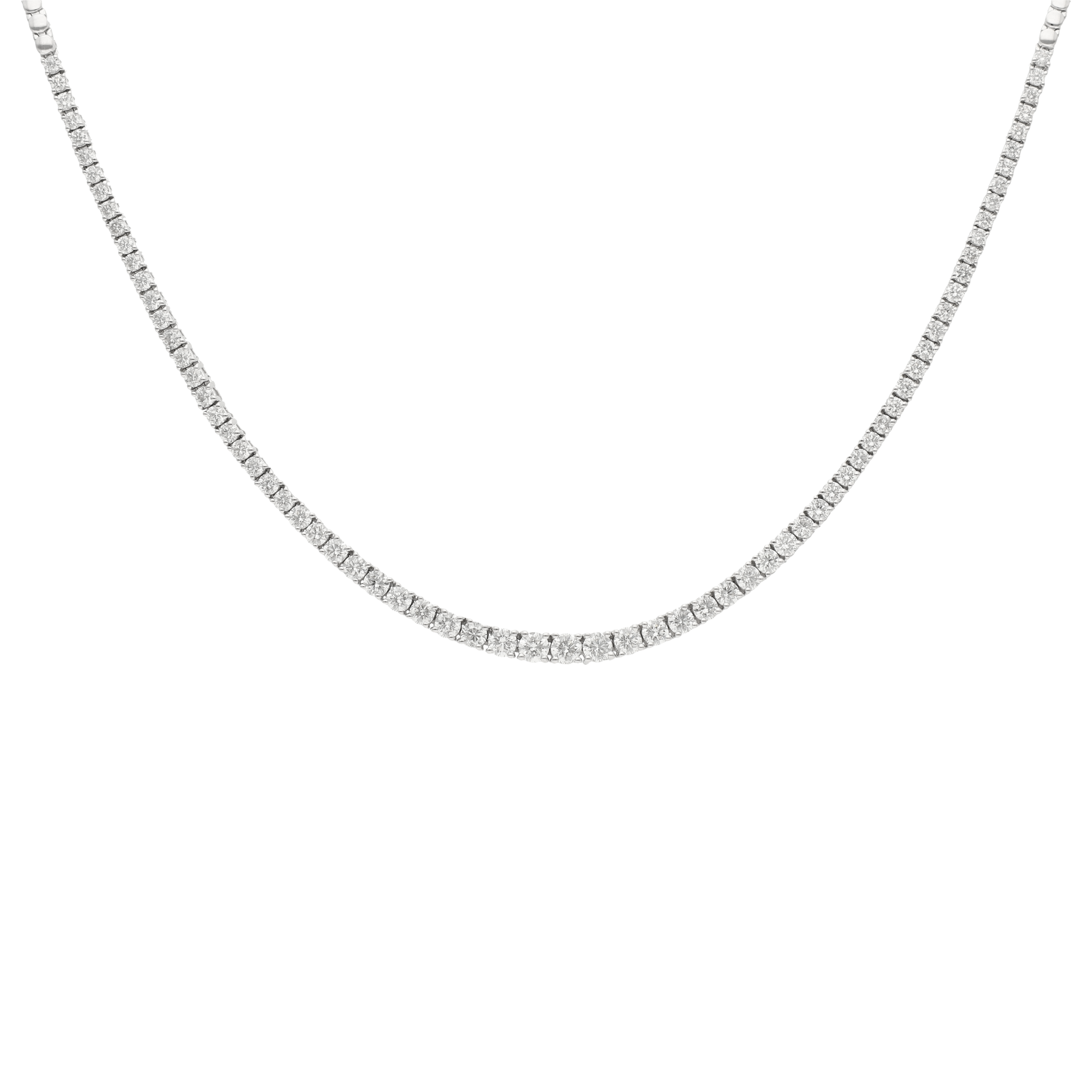 Tipo tennis necklace mitad diamantes 14K