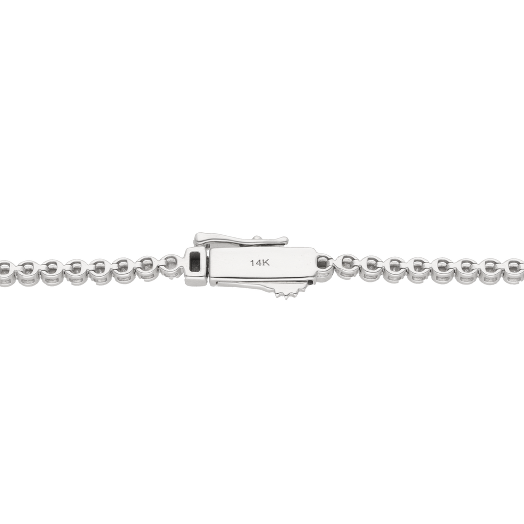 Tipo tennis necklace mitad diamantes 14K