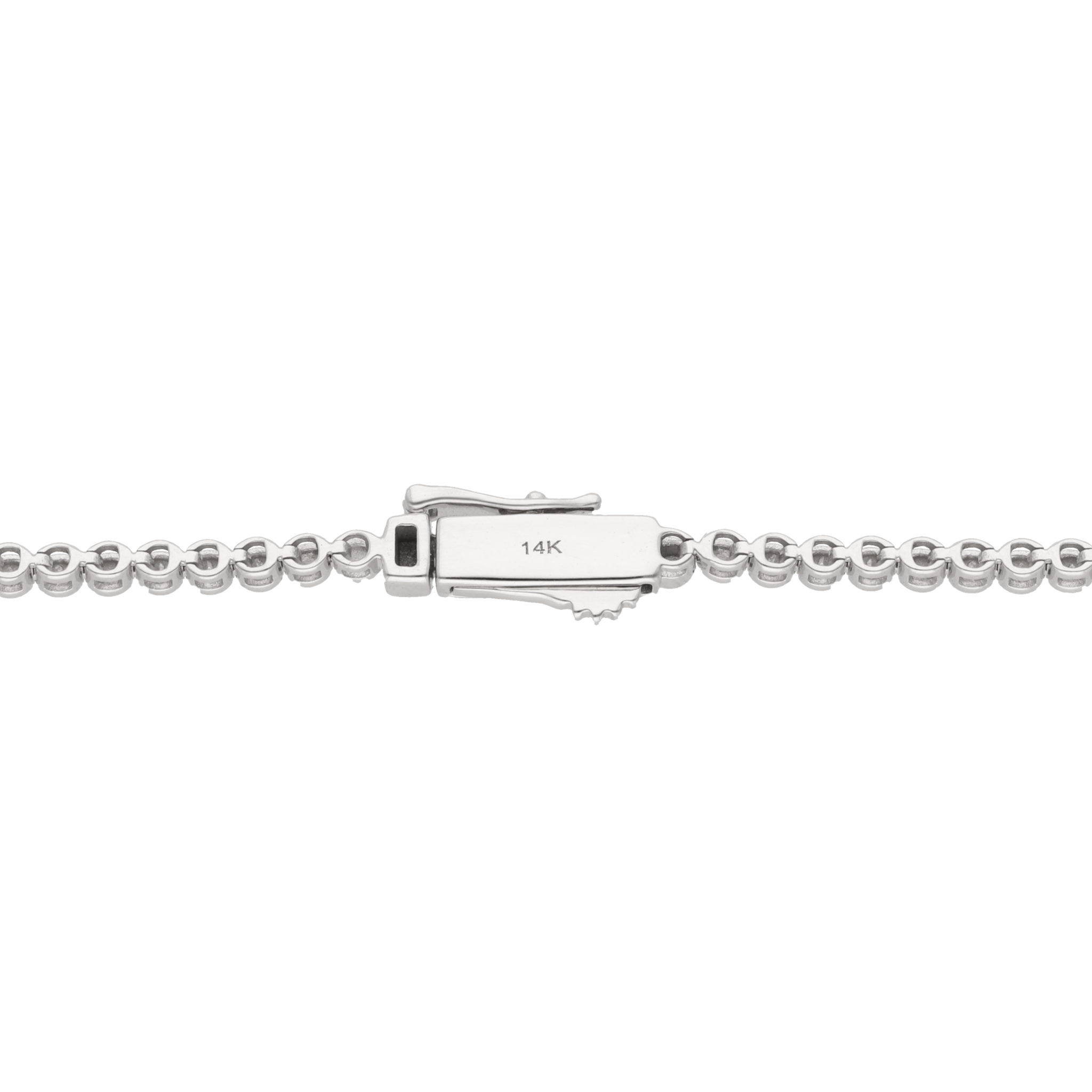 Tipo tennis necklace mitad diamantes 14K