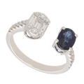 Anillo zafiro y diamantes 14K