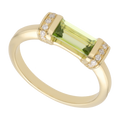 Anillo peridoto y diamantes oro amarillo 14K